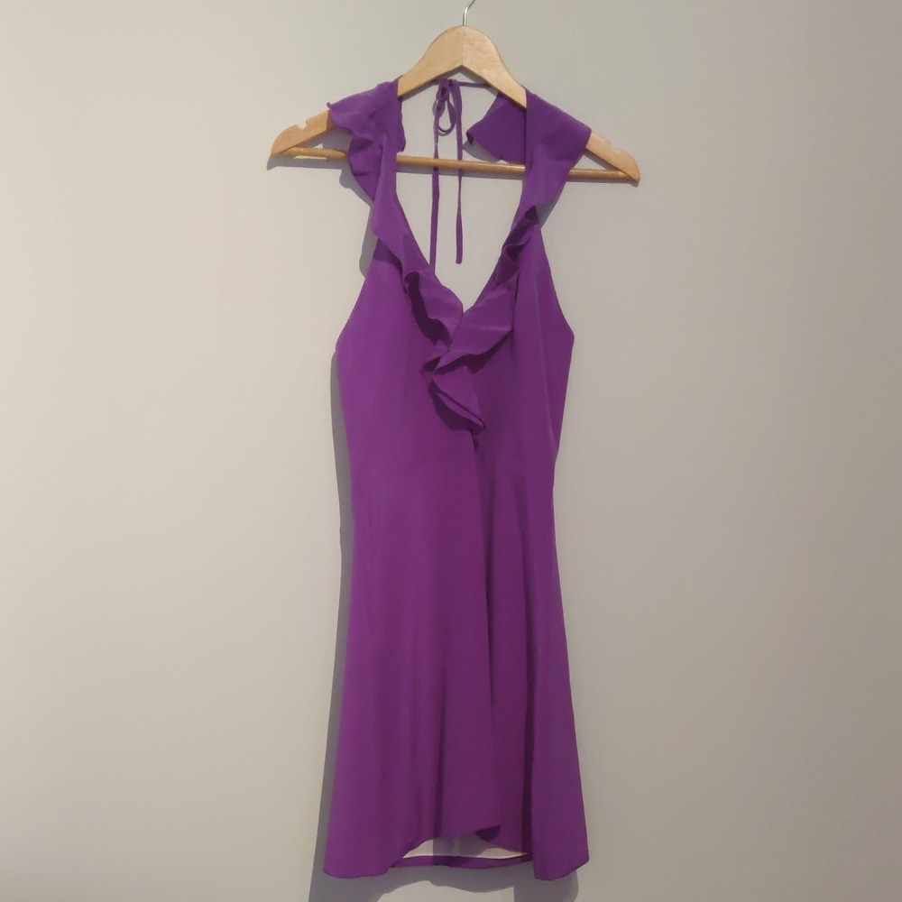 Elegant Purple Ruffle Dress